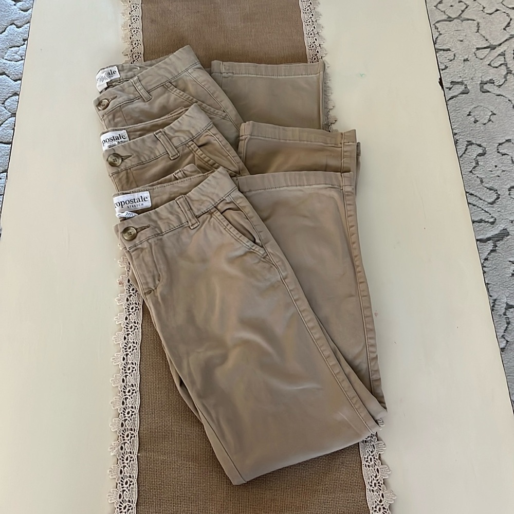BUNDLE 3 Pairs Aeropostale Khaki Straight Leg Pants